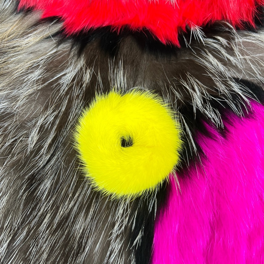 Yellow Mink Fur Hair Tie
